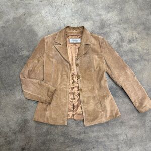 Vintage Wilson’s Genuine leather maxima brown blazer collared jacket